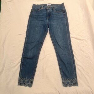 LOFT skinny crop jeans - scalloped edges